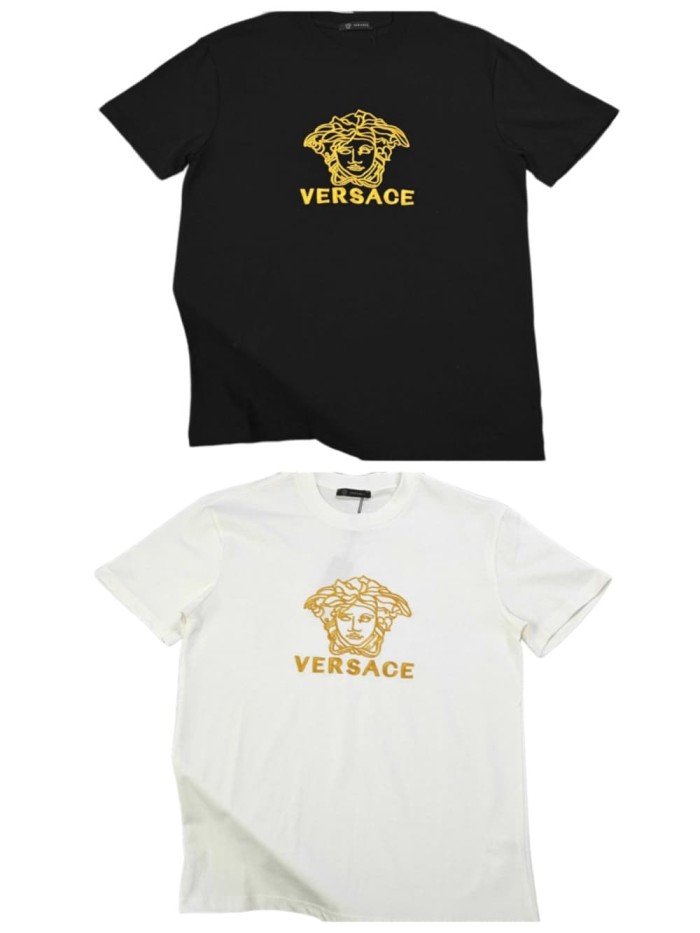 Stitched Medusa Logo Embroidery Casual Matching Couple T-shirt 2 colors 29119369