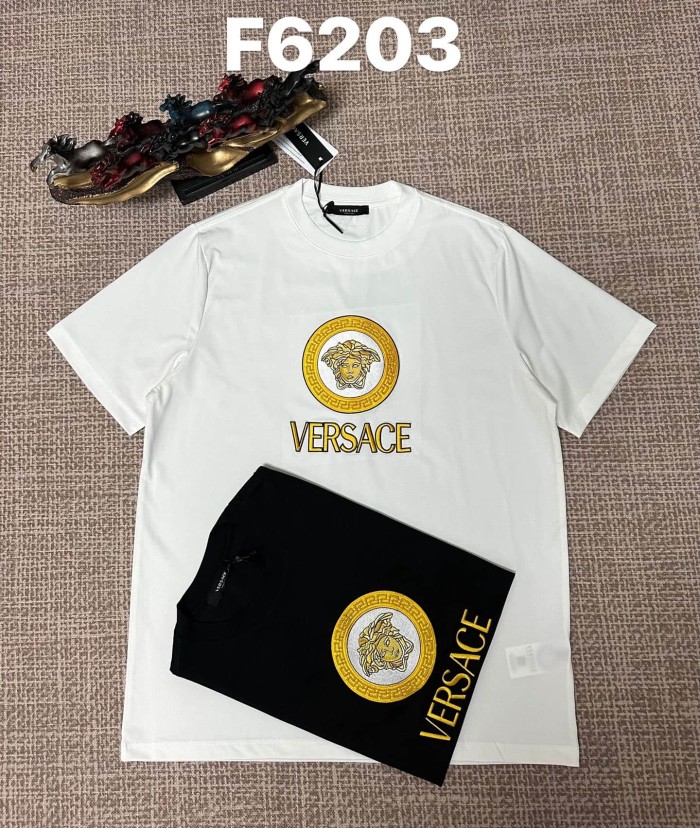 Golden Circle Greca Medusa Embroidery Versace Letter Matching Couple T-shirt 2 colors 29119620