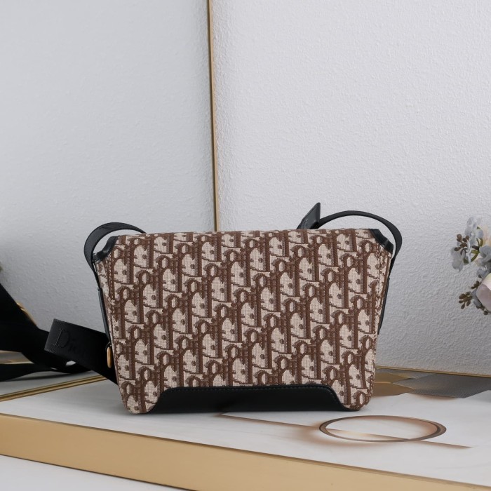 Men's Oblique Jacquard Flap Messenger Crossbody Bag 3 colors 29119191