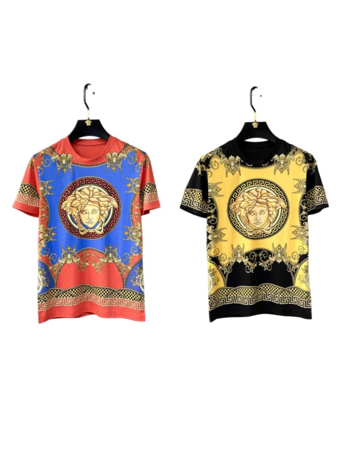 1:1 quality version Baroque All Over Golden Scroll Greca Circle Medusa Graphic T-shirt 2 colors 29143754
