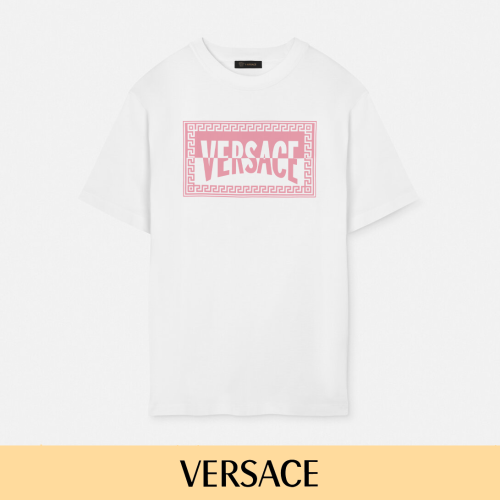 Minimal Pastel Pink Border Geometric Logo Double Line Text Unisex T-shirt 2 colors 29140134