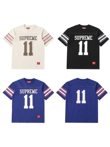 1:1 quality version Striped No.11 Rhinestone Inlaid Football Style Tee 3 colors 29093703