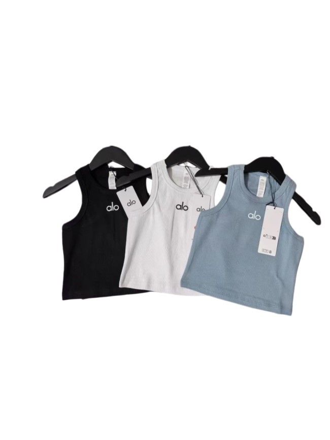 Summer Sports Cropped Ribbed Sleeveless Tank Top 3 colors 29201420