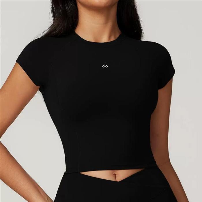 Back Cutout Fitted Top Cross High Waist Shorts Yoga Set 5 colors 29201426