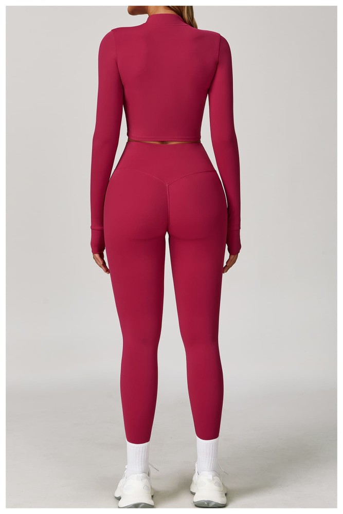 Fitted Naked Feel Shockproof High Waist Yoga Pants Three Piece Set 10 colors 29201425
