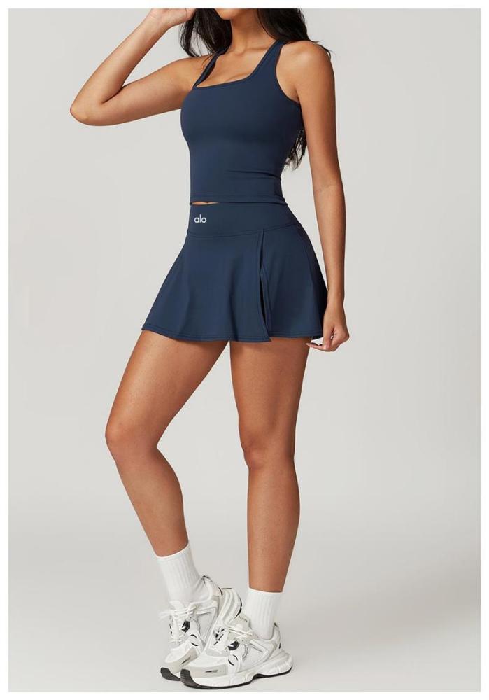 Tank Top A-Line One-Piece Tennis Skort Yoga Set 5 colors 29201418