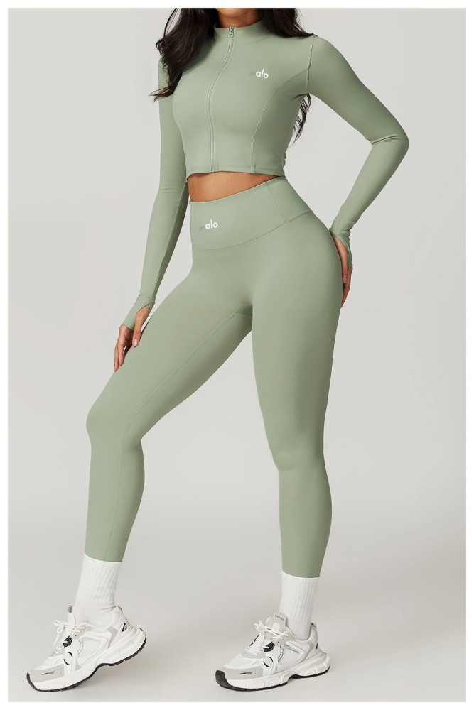 Fitted Naked Feel Shockproof High Waist Yoga Pants Three Piece Set 10 colors 29201425