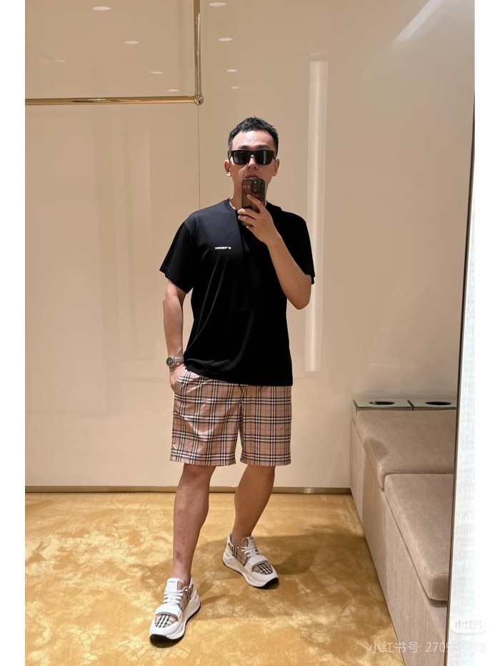 1:1 quality version Classic Plaid Drawstring Casual Shorts 29105480