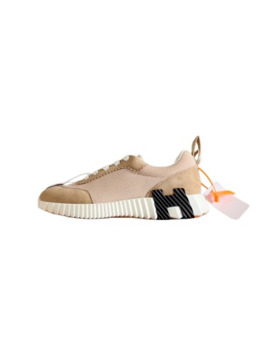 [plus-size shoes]Bouncing Nude Pink Suede & Mesh Couple Style Breathable Sneakers 29085243