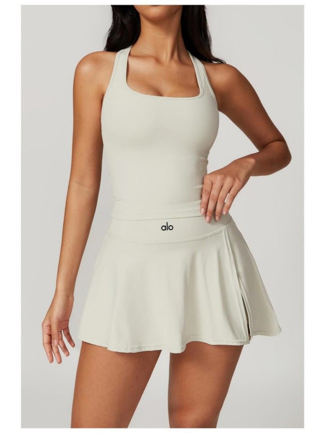 Tank Top A-Line One-Piece Tennis Skort Yoga Set 5 colors 29201418