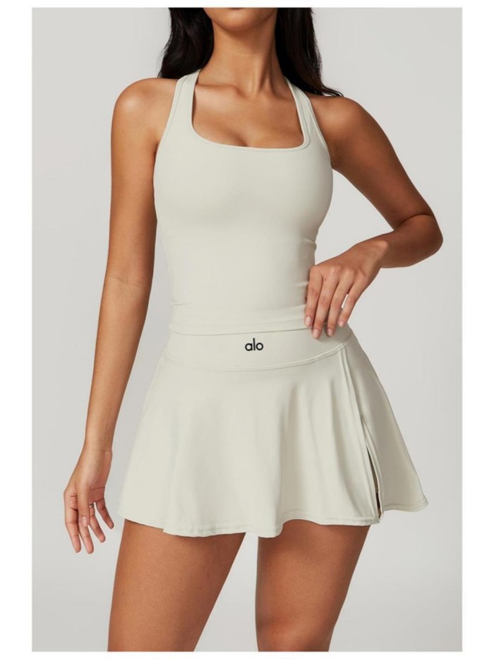 Tank Top A-Line One-Piece Tennis Skort Yoga Set 5 colors 29201418