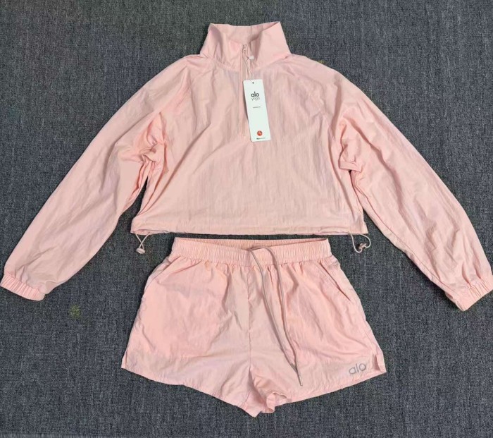 American Style Waist Cutout Design Zip Cropped Sports Set 6 colors 29201427
