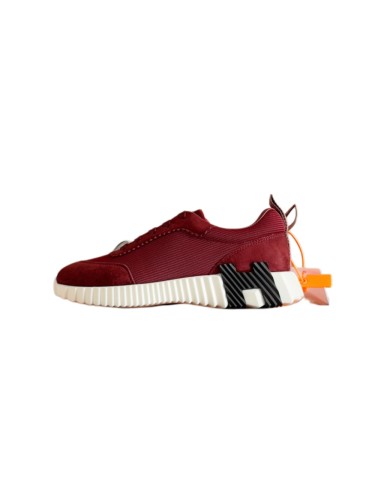 [plus-size shoes]Bouncing Burgundy Suede & Mesh Couple Style Breathable Sneakers 29085241