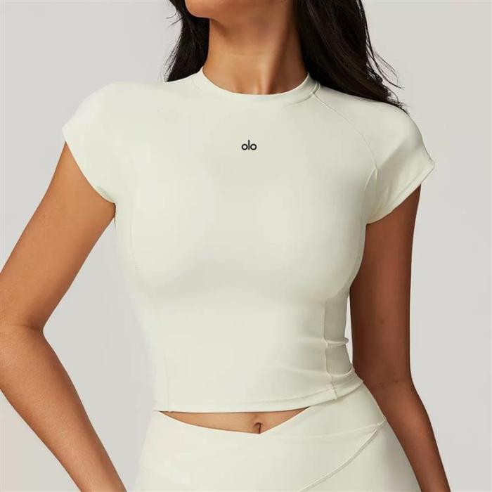Back Cutout Fitted Top Cross High Waist Shorts Yoga Set 5 colors 29201426