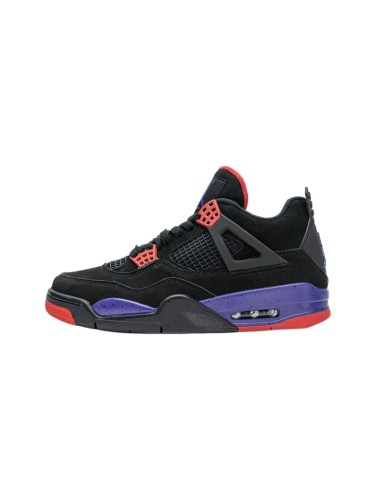 [plus-size shoes]@j4  Raptors  Black & Purple Suede & Mesh Retro Basketball Shoes 29035161