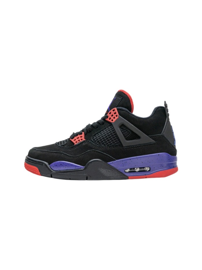 [plus-size shoes]@j4  Raptors  Black & Purple Suede & Mesh Retro Basketball Shoes 29035161