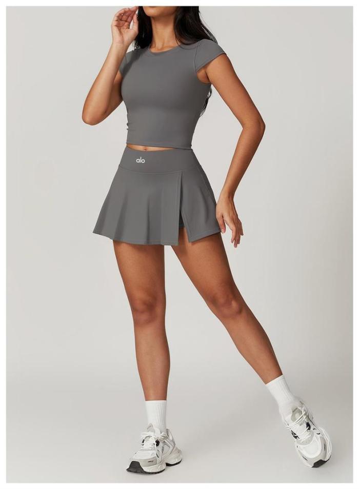 Tank Top A-Line One-Piece Tennis Skort Yoga Set 5 colors 29201418