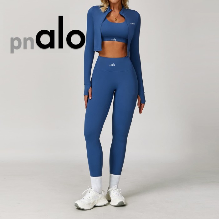 Fitted Naked Feel Shockproof High Waist Yoga Pants Three Piece Set 10 colors 29201425