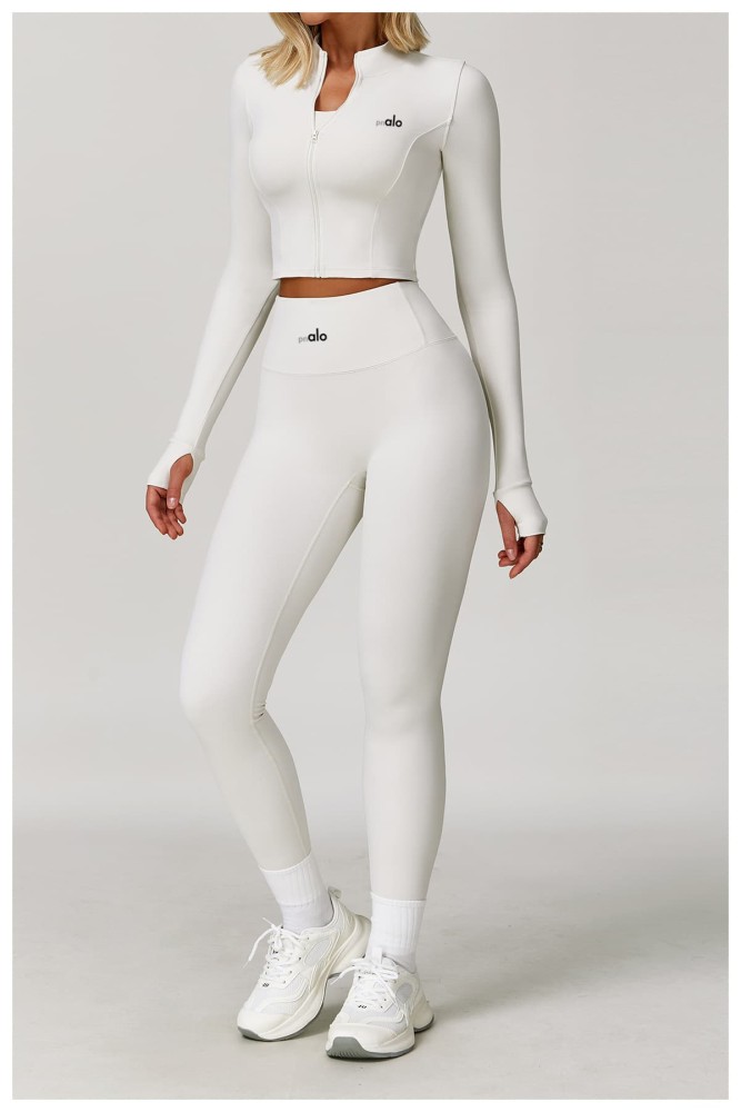 Fitted Naked Feel Shockproof High Waist Yoga Pants Three Piece Set 10 colors 29201425