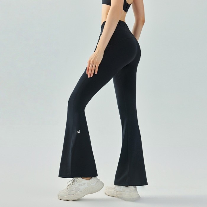 Cord Lock Toggle One Piece High Waist Yoga Flared Pants 4 colors 29201423