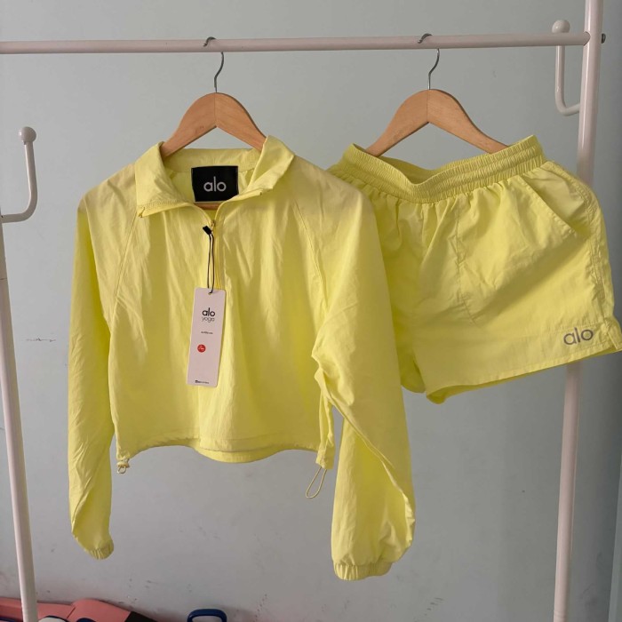 American Style Waist Cutout Design Zip Cropped Sports Set 6 colors 29201427