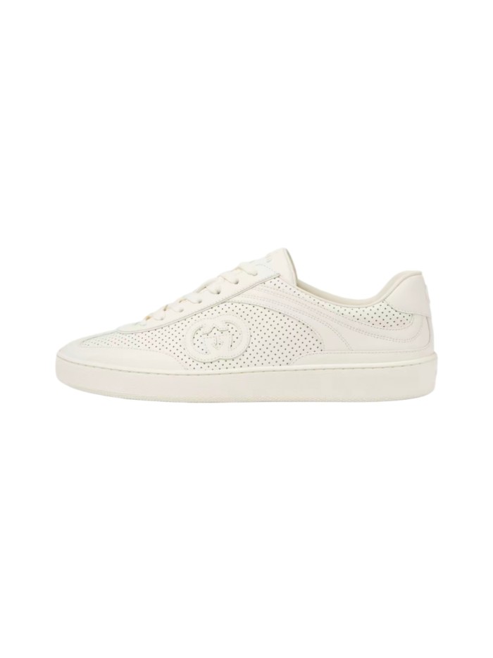 1:1 quality version White Leather Perforated Low Top Sneakers Shoes 28974177