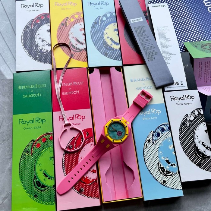 AP x Swatch Royal Oak Dopamine Dial Quartz Movement Pocket Watch & Wrist Watch 8 colors【Dial diameter：42mm】29202610