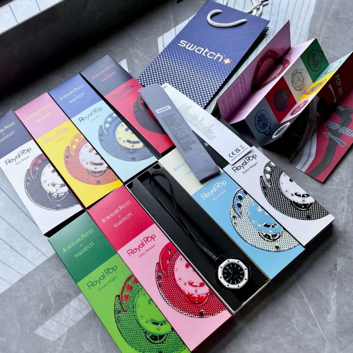 AP x Swatch Royal Oak Dopamine Dial Quartz Movement Pocket Watch & Wrist Watch 8 colors【Dial diameter：42mm】29202610