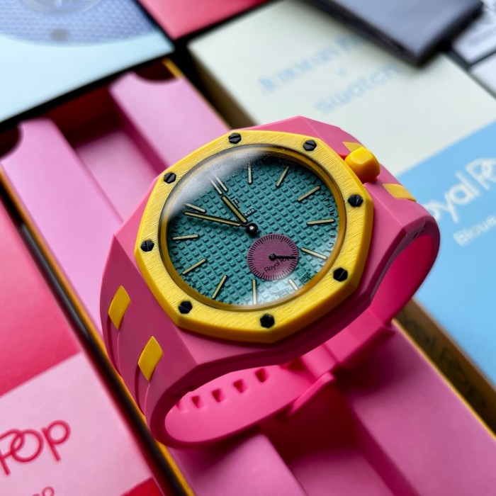 AP x Swatch Royal Oak Dopamine Dial Quartz Movement Pocket Watch & Wrist Watch 8 colors【Dial diameter：42mm】29202610