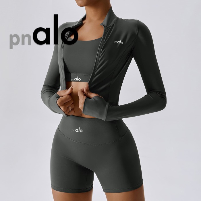 Seamless Naked Feel Shockproof High Waist Yoga Shorts 3-Piece Set 10 colors 29202627
