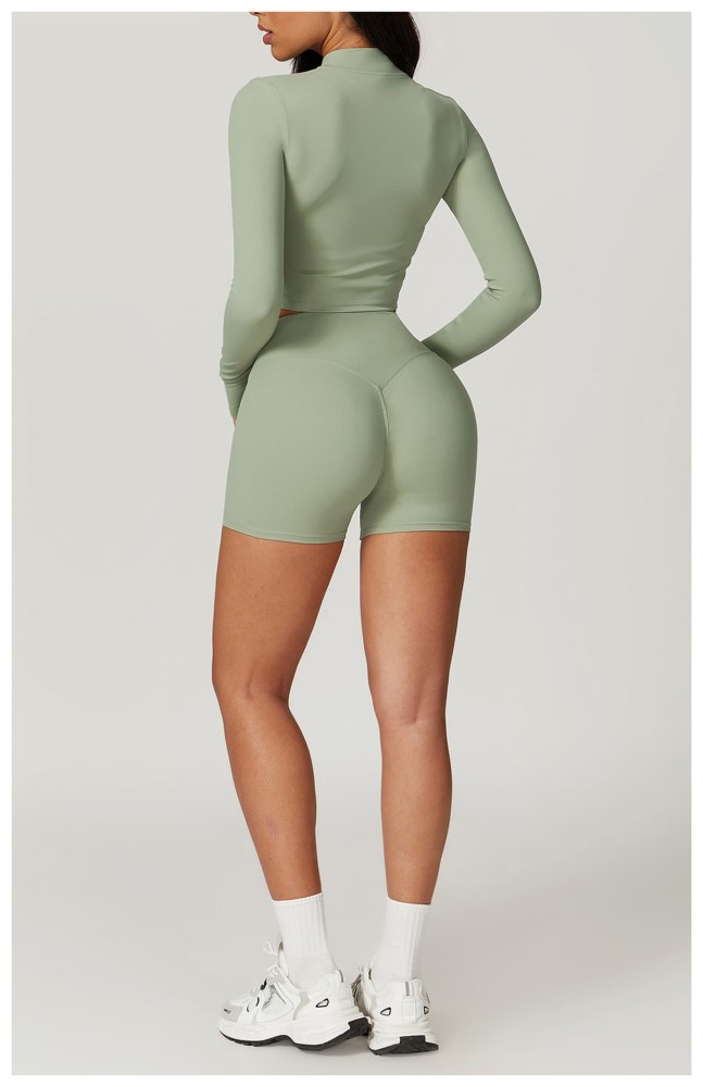 Seamless Naked Feel Shockproof High Waist Yoga Shorts 3-Piece Set 10 colors 29202627
