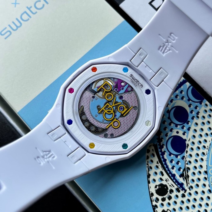 AP x Swatch Royal Oak Dopamine Dial Quartz Movement Pocket Watch & Wrist Watch 8 colors【Dial diameter：42mm】29202610