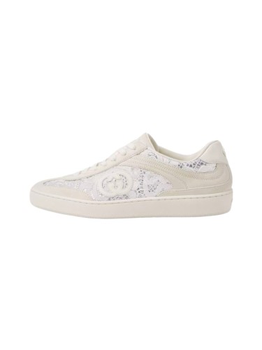 1:1 quality version Gucci White GG Lace Suede Sneakers 28974157