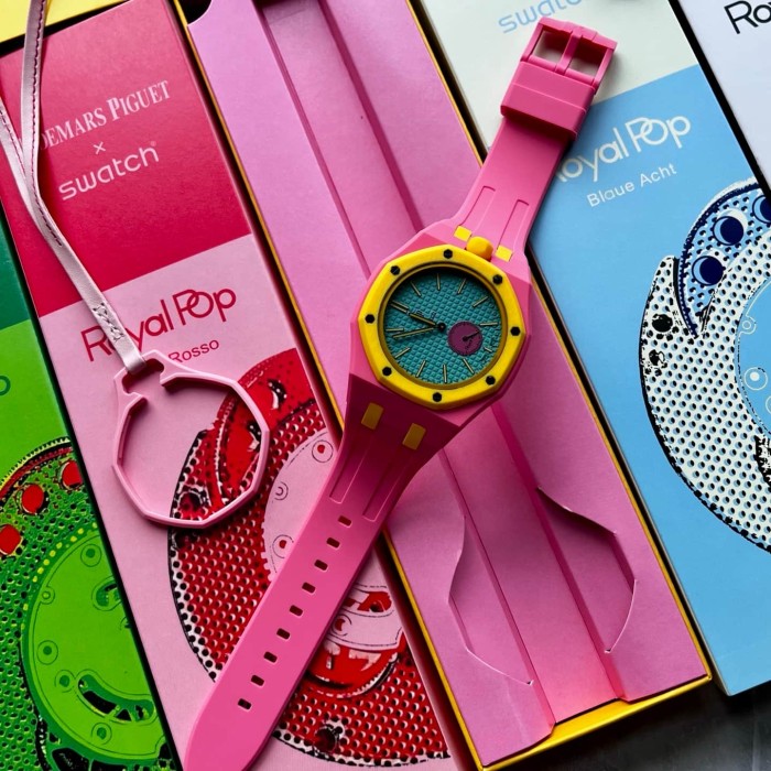 AP x Swatch Royal Oak Dopamine Dial Quartz Movement Pocket Watch & Wrist Watch 8 colors【Dial diameter：42mm】29202610