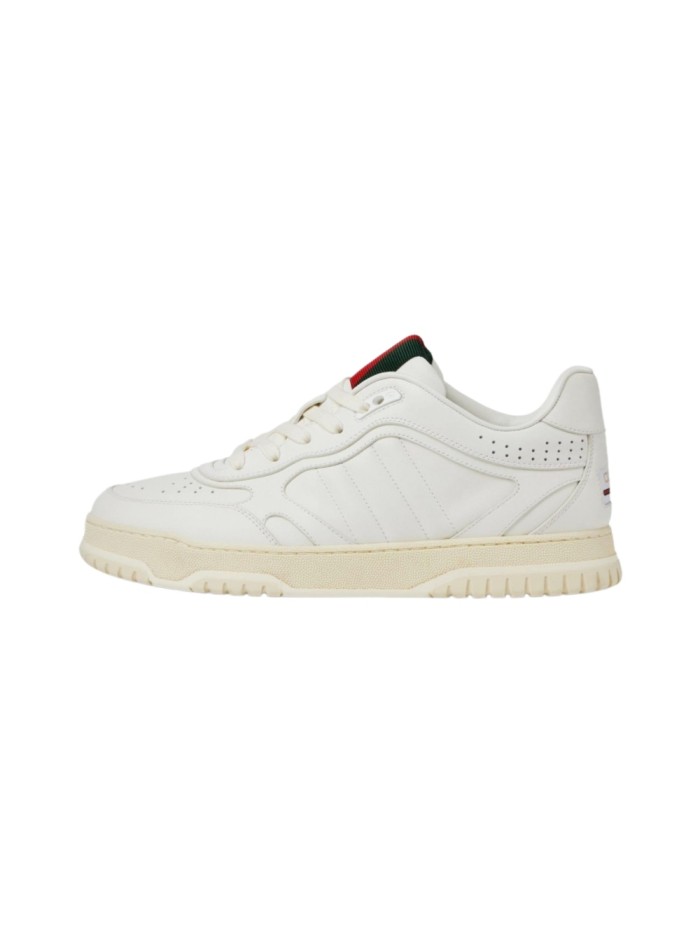 1:1 quality version Re-Web Off White Leather Sneakers with Web Detail Retro Shoes 28974525