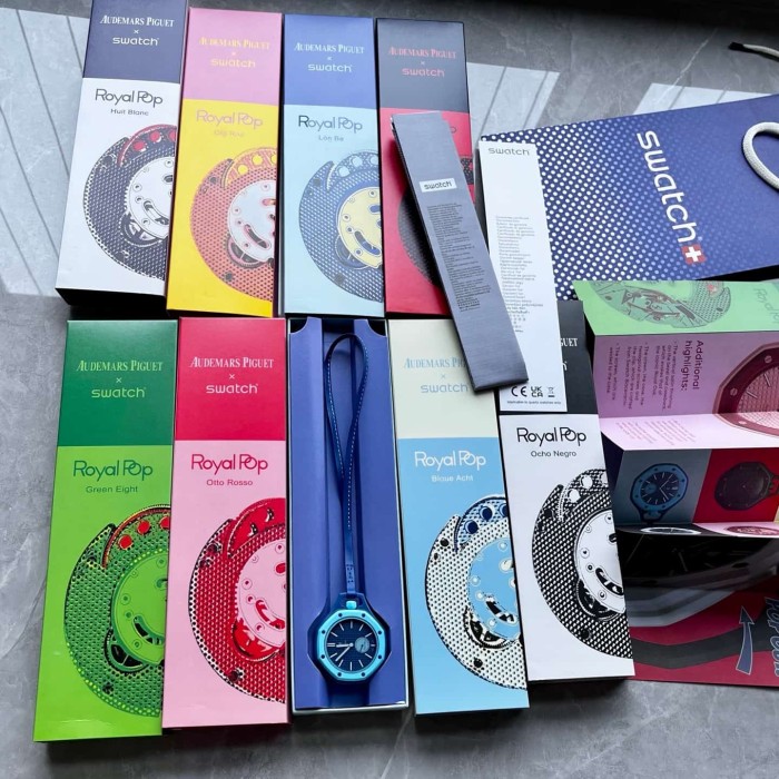 AP x Swatch Royal Oak Dopamine Dial Quartz Movement Pocket Watch & Wrist Watch 8 colors【Dial diameter：42mm】29202610