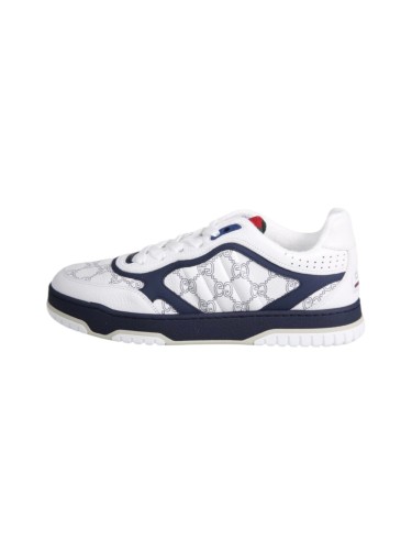 1:1 quality version Gucci White Navy GG Leather Low Top Sneakers Shoes 28974392