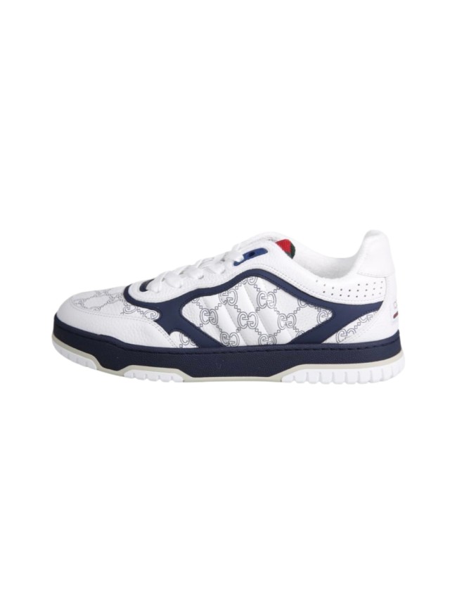 1:1 quality version Gucci White Navy GG Leather Low Top Sneakers Shoes 28974392