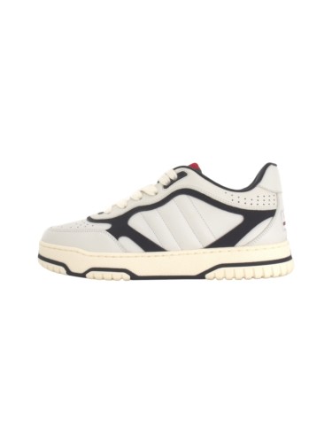 1:1 quality version Re-Web White Burgundy Leather Sneakers with Web Detail Retro Shoes 2 colors 28974481