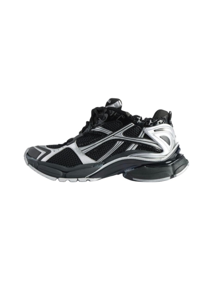 1:1 quality version Runner Thick-Sole Lace-Up Low-Top Sneakers Black/Silver 28621573