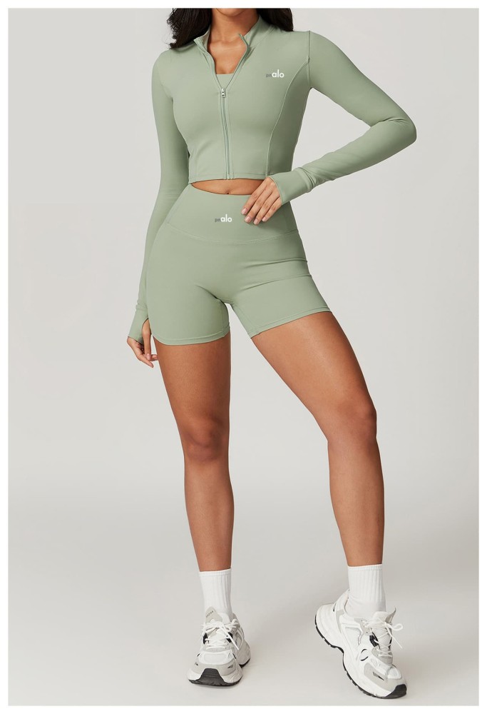 Seamless Naked Feel Shockproof High Waist Yoga Shorts 3-Piece Set 10 colors 29202627