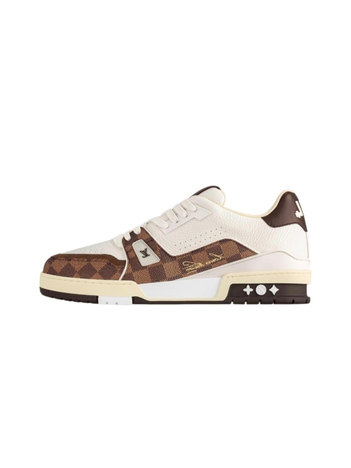 1:1 quality version Trainer Round Toe Lace-Up Low-Top Skate Shoes White Brown Black 28599100