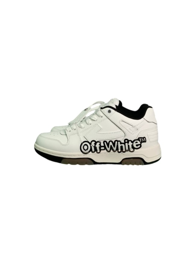 [plus-size shoes] OOO Logo Print White Leather Board Shoes 28885846