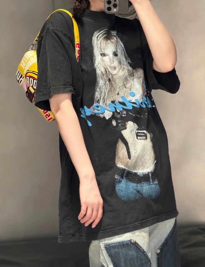 1:1 quality version Britney portrait printed Tee 28430284