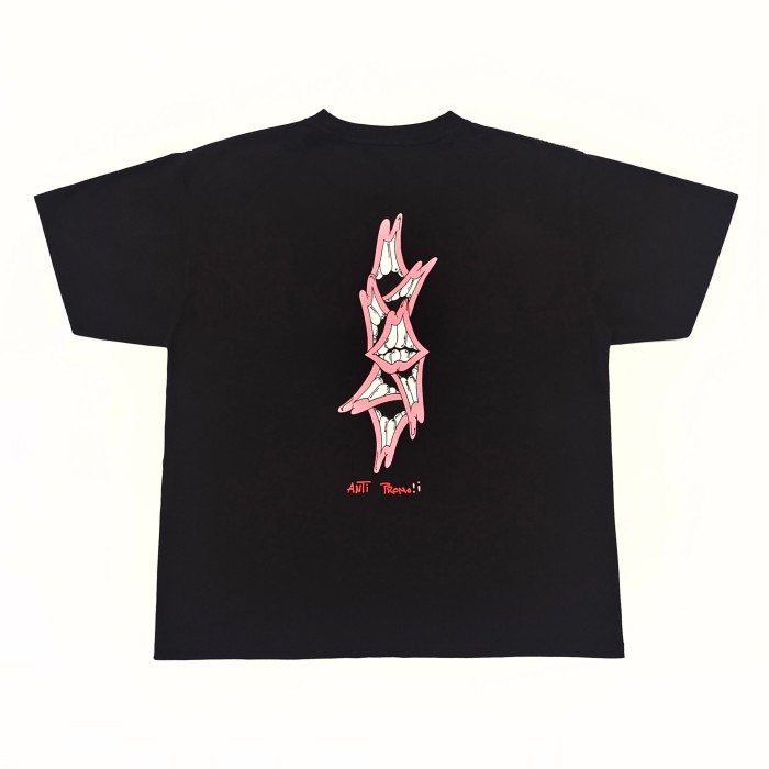 [Big & Tall for weights up to 220 lbs]1:1 quality version Back Lips Floral Black Print Tee 29222335
