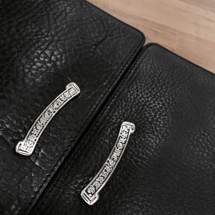 1:1 quality version Cow Leather Black White Cross Patch Slim Cash Card Wallet 2 colors 29222380