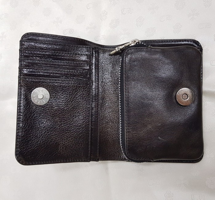 1:1 quality version Cow Leather Bifold Wallet Metal Logo Short Card Cash Purse 4 colors 29222342