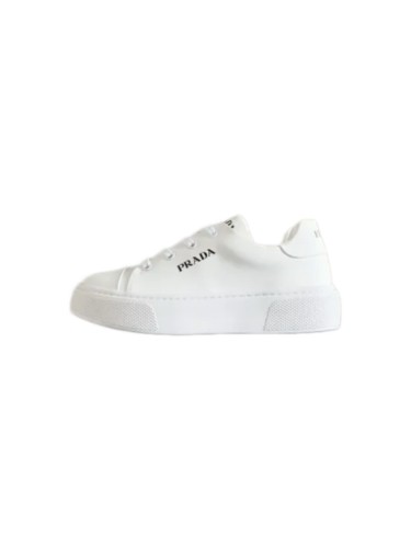 PR@DA@ MACRO RE-NYLON AND BRUSHED LEATHER SNEAKERS   PRD064