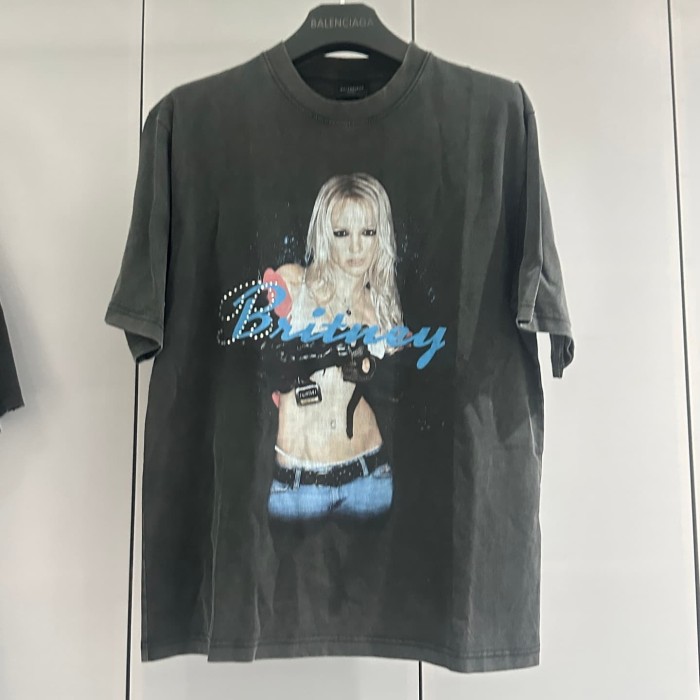 1:1 quality version Britney portrait printed Tee 28430284