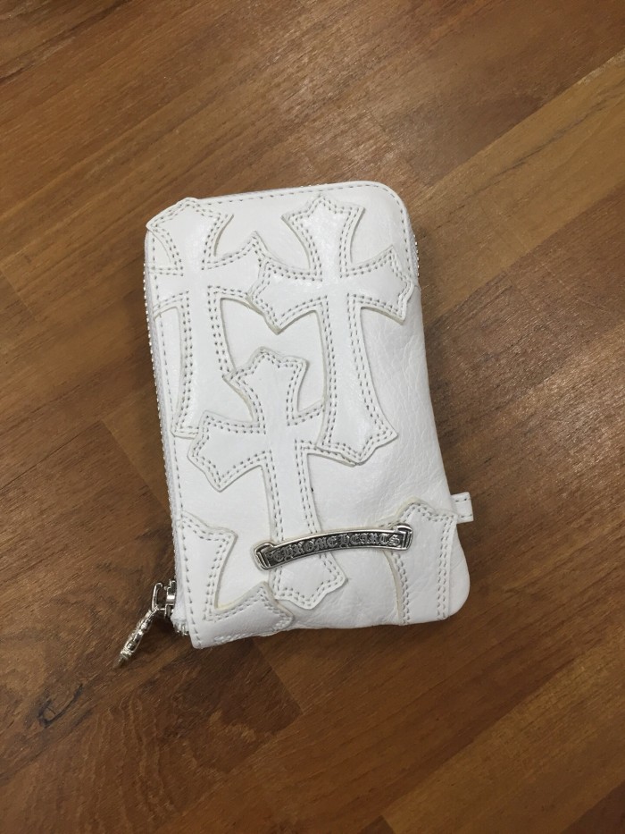 1:1 quality version Cow Leather Multi Cross Patch Metal Bar Logo Medium Zip Around Wallet Card Holder 2 colors 29222383